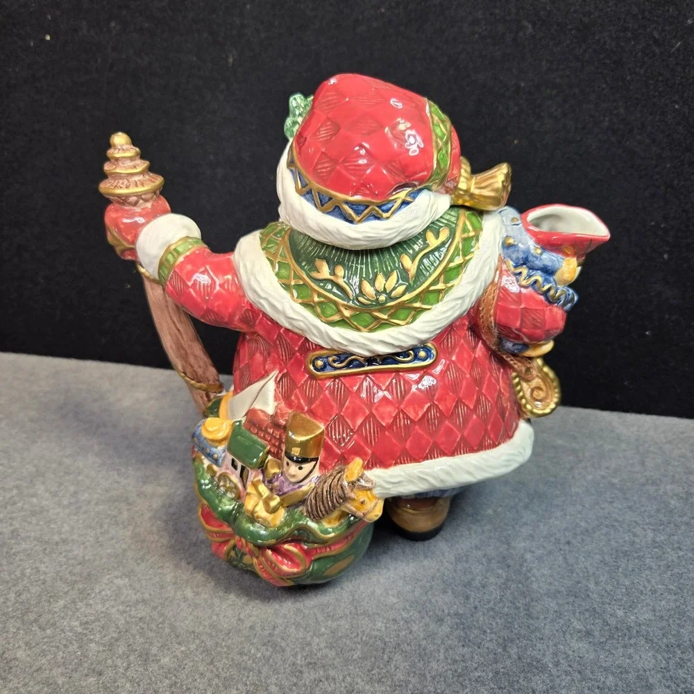 Vintage Fitz and Floyd Classics Santa Teapot Handcrafted‎ Christmas Decor & Box